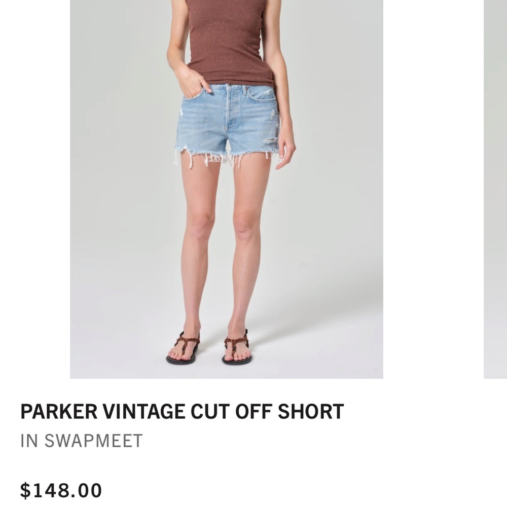 Agolde Sz 32 Parker Vintage Cut Off Short